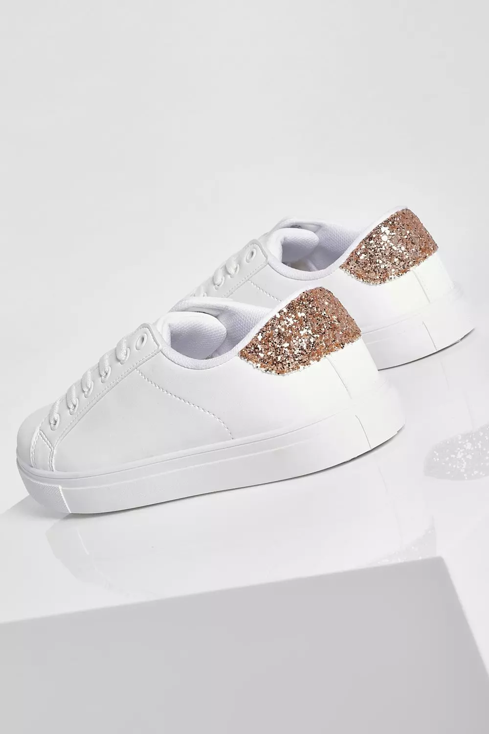 Rose gold hot sale glitter trainers